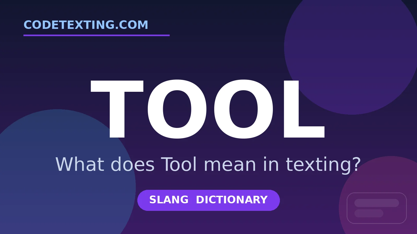 Tool meaning in texting slang - what does Tool mean