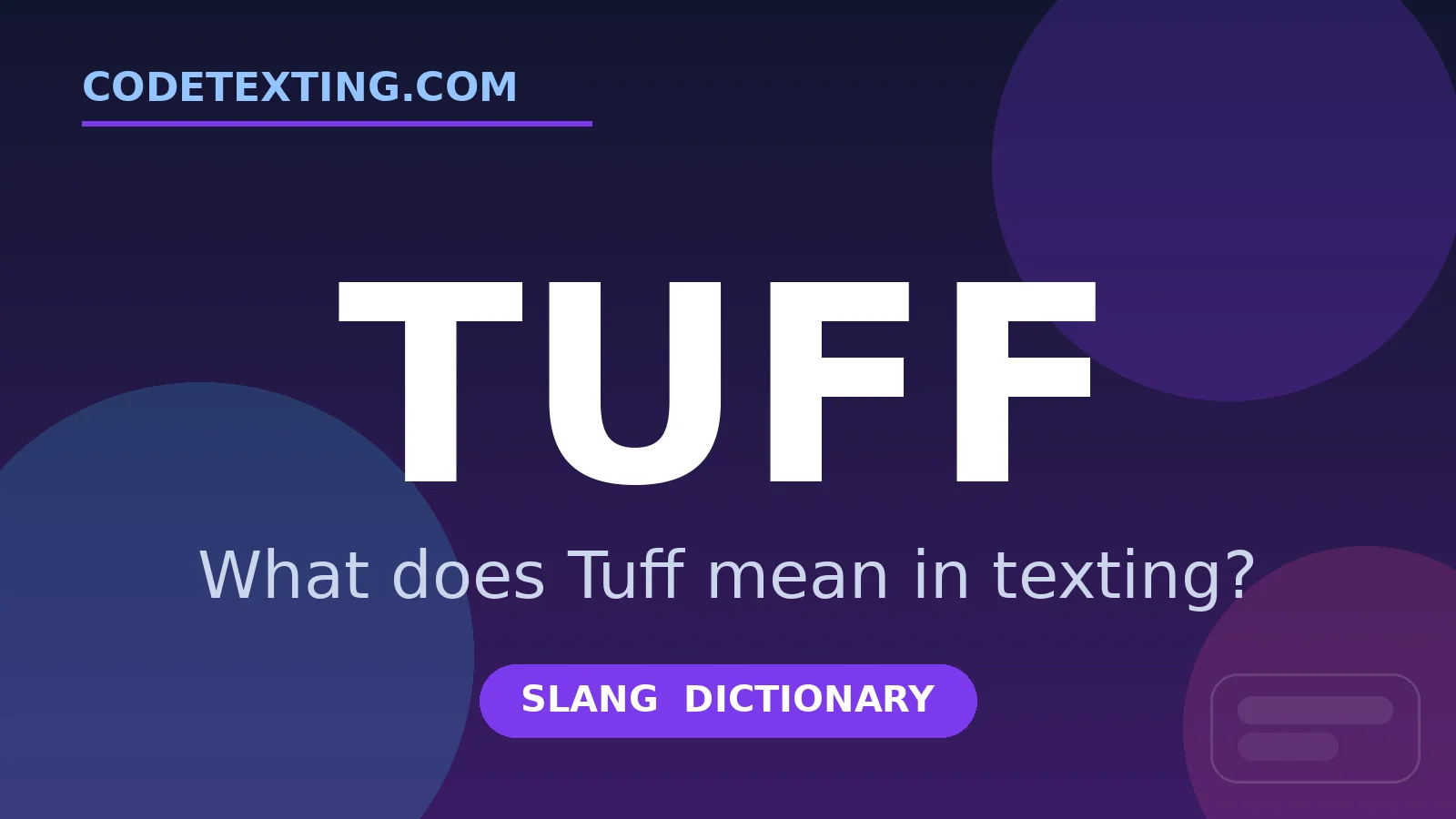Tuff meaning in texting slang - what does Tuff mean